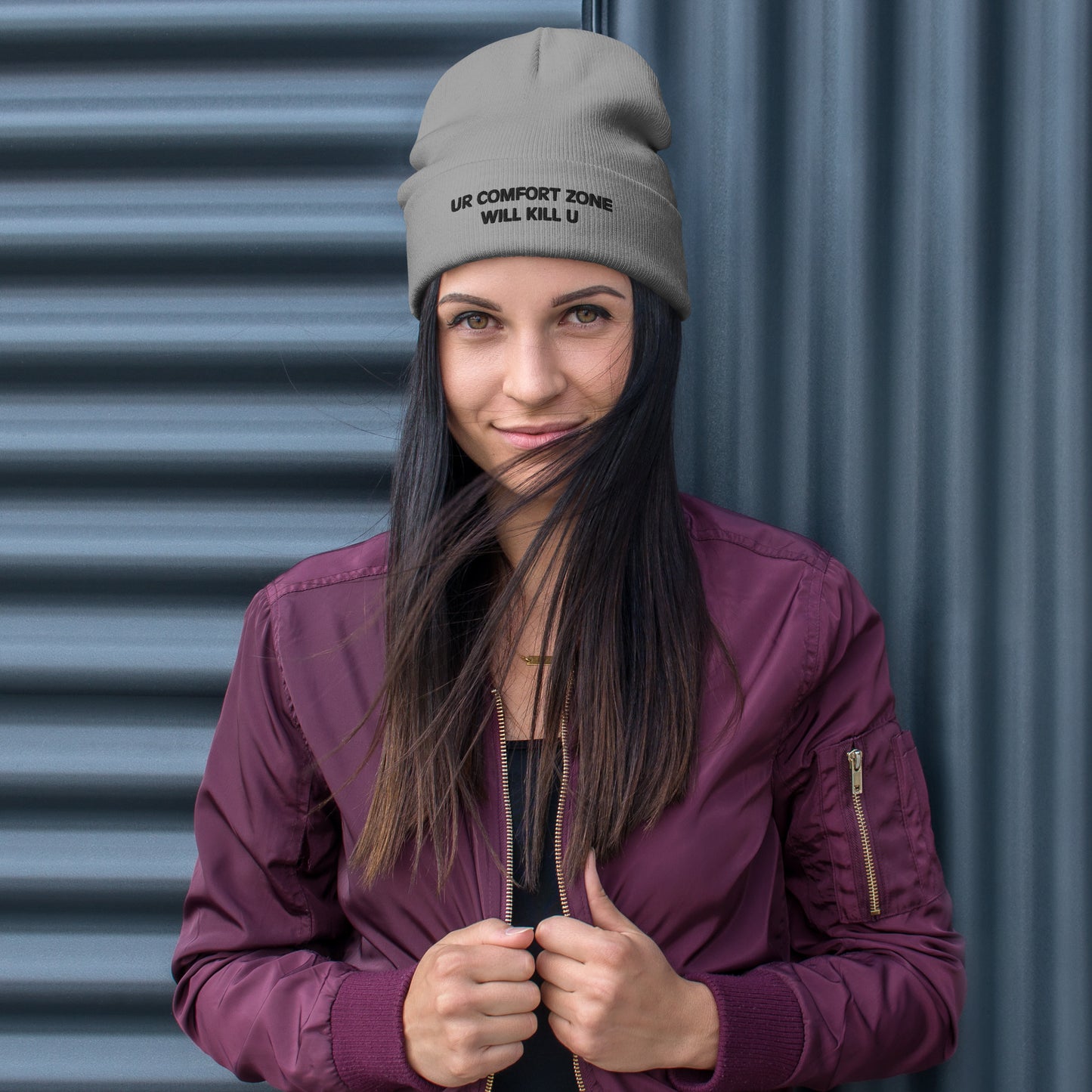 COMFORT ZONE Embroidered Beanie Hat