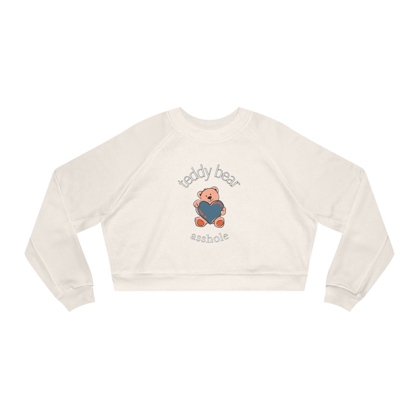 Peachy Teddy Bear Cropped Pullover